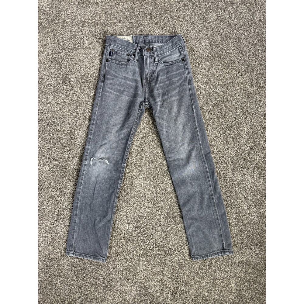 Abercrombie Kids Gray Distressed Jeans Boys Size 10 Slim Straight Skate Y2K‎